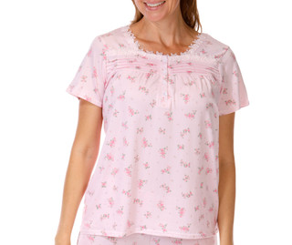 Thumbnail 4: Laura Ashley Women's 2 Pc Floral Print Pajama Capris Set 