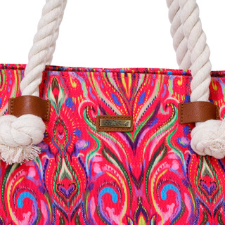 Thumbnail 3: Sun N' Sand Print Straw Tote Bag 