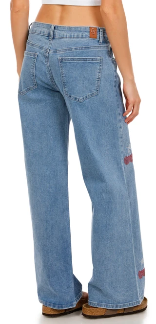 Thumbnail 2: GOGO JEANS Juniors Wide Leg Denim Jeans 