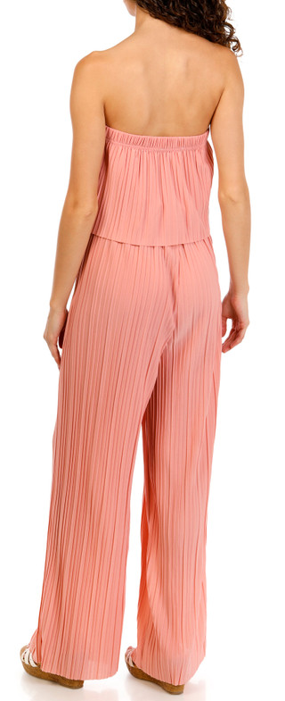 Thumbnail 2: Love Poem Juniors Pleated Strapless Wide Leg Jumpsuit 