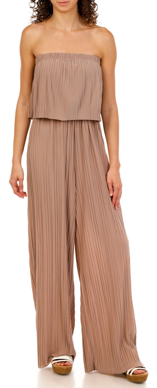 Thumbnail 2: Love Poem Juniors Pleated Strapless Wide Leg Jumpsuit 