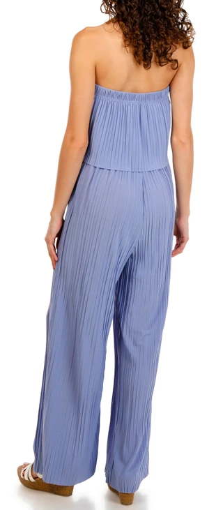 Thumbnail 2: Love Poem Juniors Pleated Strapless Wide Leg Jumpsuit 