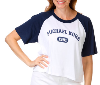 Thumbnail 1: Michael Kors Women's Raglan Varsity Tee 