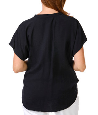 Thumbnail 2: Status by Chenault Women's Short Sleeve Button Front Surplice Top 