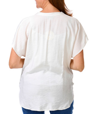 Thumbnail 3: Status by Chenault Women's Short Sleeve Button Front Surplice Top 
