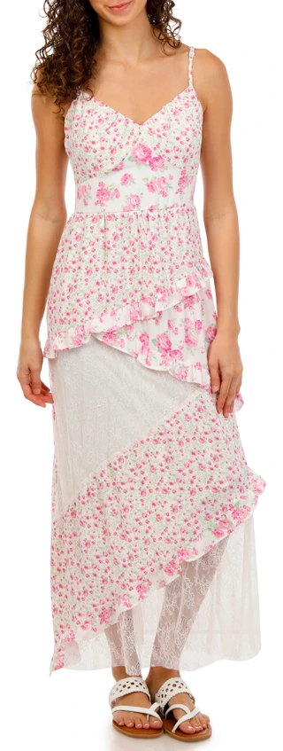 Thumbnail 1: Trixxi Juniors Ruffle Tiered Midi Dress 