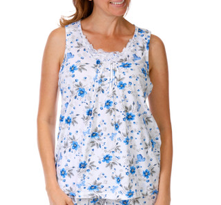 Thumbnail 2: SOPHIA Women's 2 Pc Floral Pajama Shorts Set 