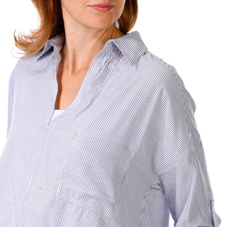 Thumbnail 2: MAX STUDIO Women's 3/4 Sleeve Cropped Stripe Top 