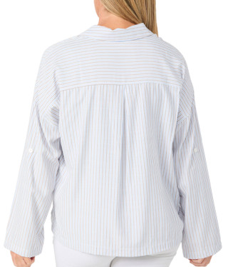 Thumbnail 2: MAX STUDIO Women's 3/4 Sleeve Cropped Stripe Top 
