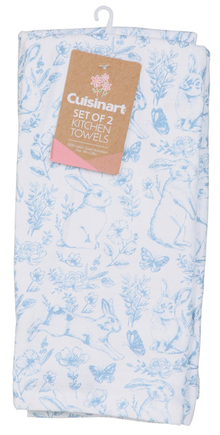 Thumbnail 1: CUISINART 2 Pk Bunny Print Kitchen Towels Set 