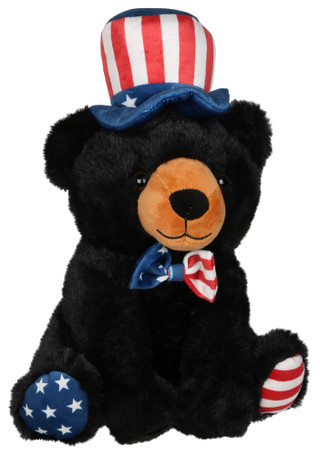 Thumbnail 1: LINZY Yankee Doodle Black Bear Stuffed Animal 