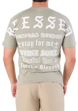 Thumbnail 2: Eighty Eight Men's Embroidered Blessed Patch T-Shirt 
