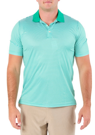 Thumbnail 1: GREG NORMAN Men's Short Sleeve Striped Golf Polo Shirt 