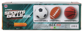 Thumbnail 2: Sports Stars Kids 3 Pk Sports Balls w/ Pump 