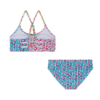 Thumbnail 2: Andy & Evan 2-Piece Big Girl Cherry Stripe Swimsuit 