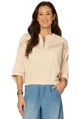 Thumbnail 1: Democracy Womens 3Q Dolan Sleeve Knit Top 