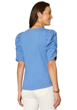 Thumbnail 3: Democracy Womens Shirred Puff Sleeve Top 