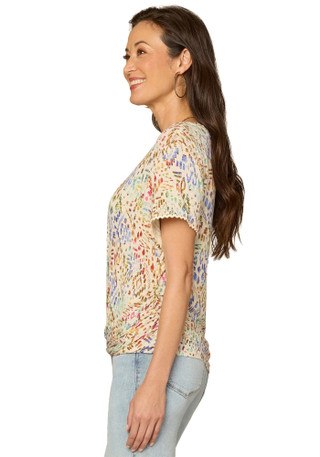 Thumbnail 4: Democracy Womens Boat Neck Side Twist Top 