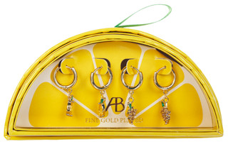 Thumbnail 1: Alexis Bendel 2 Pr Lemon & Grape Huggie Earrings 