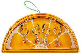 Thumbnail 1: Alexis Bendel 2 Pr Orange & Cherry Huggie Earrings 
