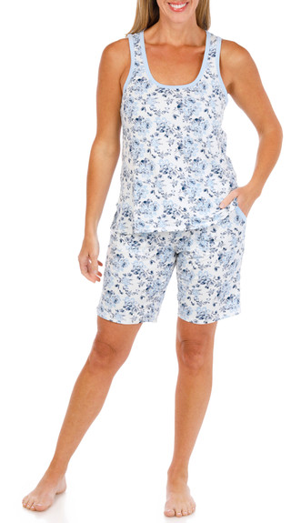 Thumbnail 4: IZOD Women's 2 Pc Tank & Pajama Shorts Set 