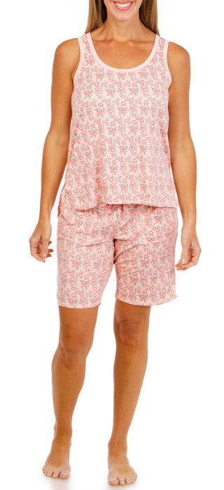 Thumbnail 4: IZOD Women's 2 Pc Tank & Pajama Shorts Set 