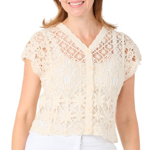 Thumbnail 1: GOOD LUCK GEM Women's Button Front Open Knit Cardigan 