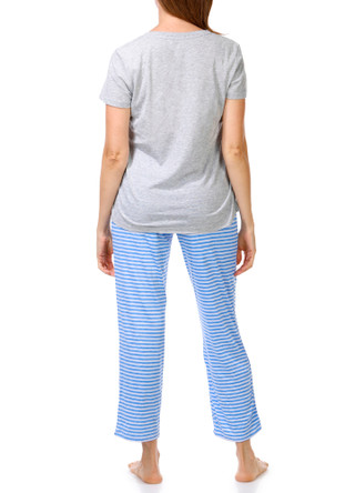 Thumbnail 4: Life is Good Women's 2 Pc Heart Stripe Print Pajama Pants Set 