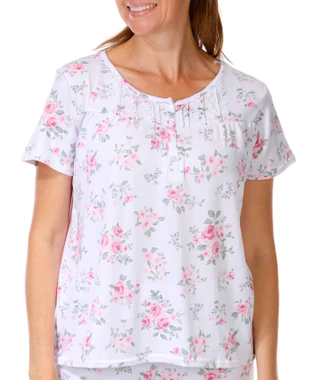 Thumbnail 2: Laura Ashley Women's 2 Pc Floral Pajama Capris Set 