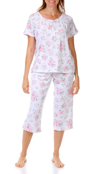 Thumbnail 1: Laura Ashley Women's 2 Pc Floral Pajama Capris Set 