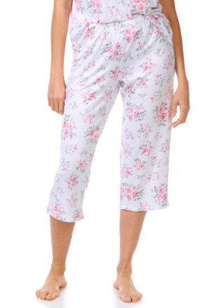 Thumbnail 4: Laura Ashley Women's 2 Pc Floral Pajama Capris Set 