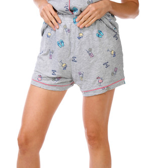 Thumbnail 2: Life is Good Women's 2 Pc Button Down Print Pajama Shorts Set 