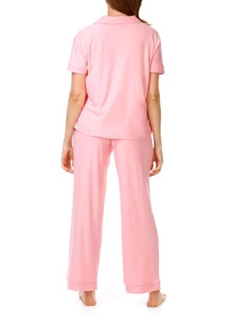 Thumbnail 3: JACLYN Women's 2 Pc Button Down Pajama Pants Set 