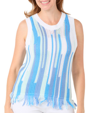 Thumbnail 1: Tribal Jeans Women's Sleeveless Fringe Hem Sweater Tank Top 