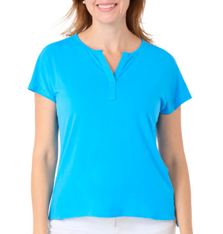 Thumbnail 1: CARMEN MARC VALVO Petite Studded Shoulder V-Neck Top 
