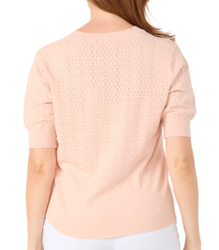 Thumbnail 2: Tahari Women's Pointelle V-Neck Sweater Top 