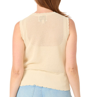 Thumbnail 2: INDUSTRY Women's Sleeveless Floral Open Knit Top 