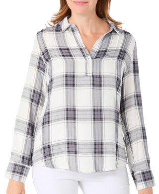 Thumbnail 1: Zac & Rachel Petite Long Sleeve Plaid Top 