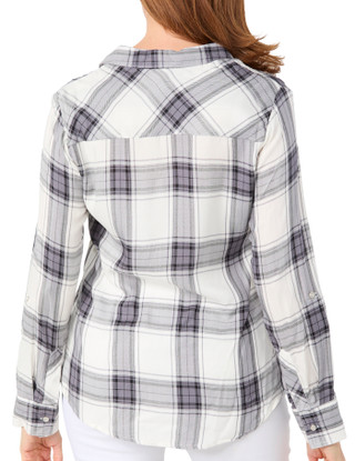 Thumbnail 2: Zac & Rachel Petite Long Sleeve Plaid Top 