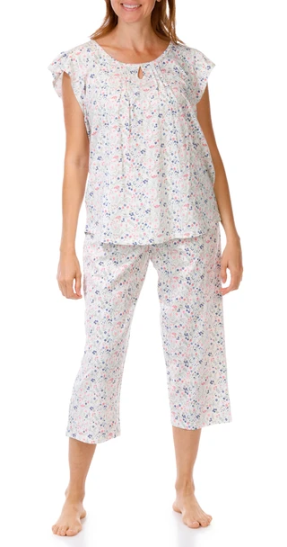 Thumbnail 1: POPPY & CLAY Women's 2 Pc Floral Pajama Capris Set 