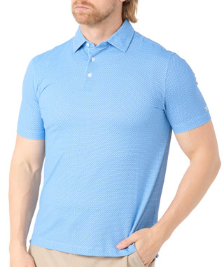 Thumbnail 1: Kenneth Cole Men's Short Sleeve Pique Print Polo Shirt 