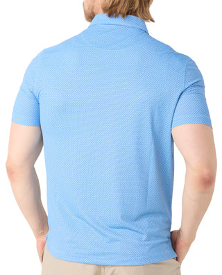 Thumbnail 2: Kenneth Cole Men's Short Sleeve Pique Print Polo Shirt 
