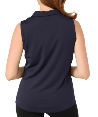 Thumbnail 2: Golftini Women's Active Ruched Collar Golf Polo Tank Top 
