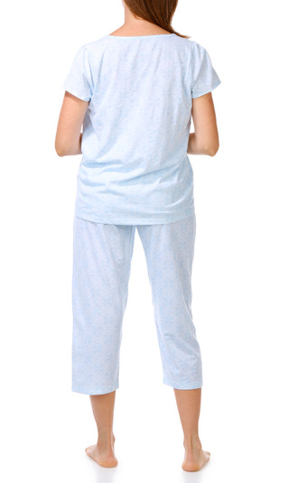 Thumbnail 2: SOPHIA Women's 2 Pc Dreamy Lace Pajama Capris Set 