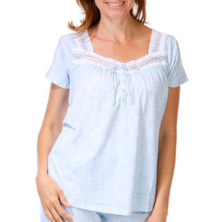 Thumbnail 4: SOPHIA Women's 2 Pc Dreamy Lace Pajama Capris Set 