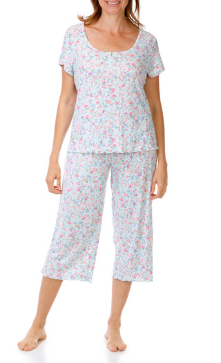 Thumbnail 1: Jessica Simpson Women's 2 Pc Floral Pajama Capris Set 