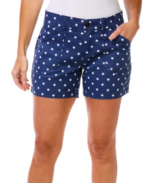 Thumbnail 1: SUPPLIES BY UNIONBAY Womens Alix Twill Star Print Shorts 
