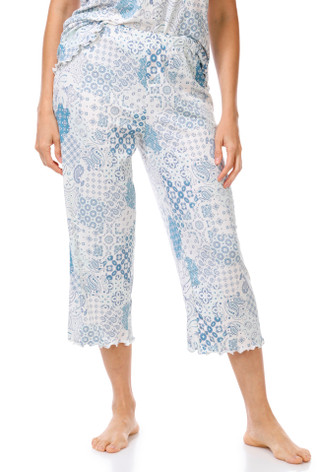 Thumbnail 2: IZOD Women's 2 Pc Ribbed Print Pajama Capris Set 