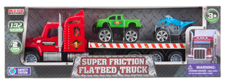 Thumbnail 1: Brooklyn Lollipop Super Friction Flatbed Truck with Vehicles 