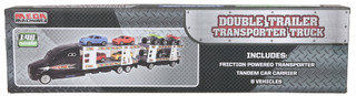 Thumbnail 2: Brooklyn Lollipop Double Trailer Transporter Truck with Vehicles 